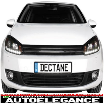 headlights suitable for vw golf 6 (10.2008-2012) tru drl daytime black 