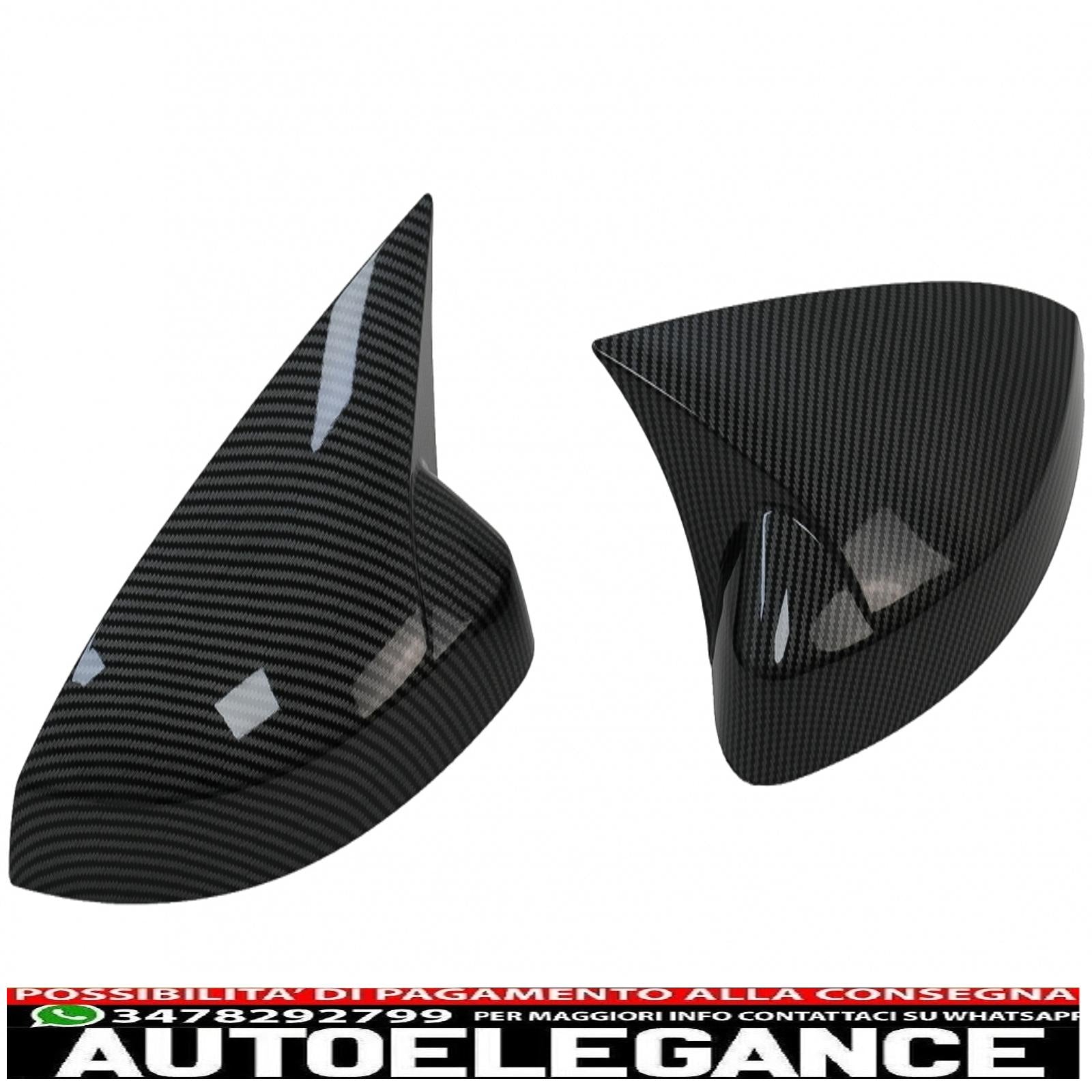 calotte specchietti adatte per audi a3 8v rs3 cabriolet limousine sportback (2012-2019) bat look carbonio AUTOELEGANCERICAMBI