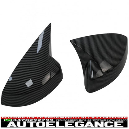 calotte specchietti adatte per audi a3 8v rs3 cabriolet limousine sportback (2012-2019) bat look carbonio AUTOELEGANCERICAMBI