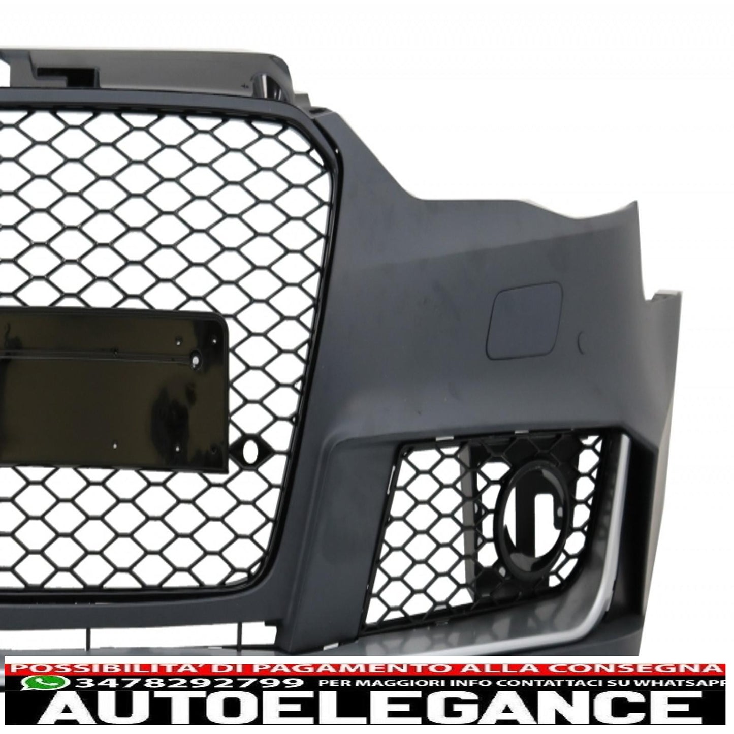 Paraurti anteriore adatto per audi a3 8v (2012-2015) con diffusore d'aria per paraurti posteriore e terminali di scarico design hatchback sportback rs3