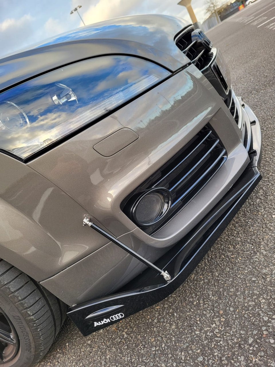 SPLITTER 3 PEZZI ADATTO PER AUDI TT 8J TT FV 2004-2019 LOOK NERO LUCIDO