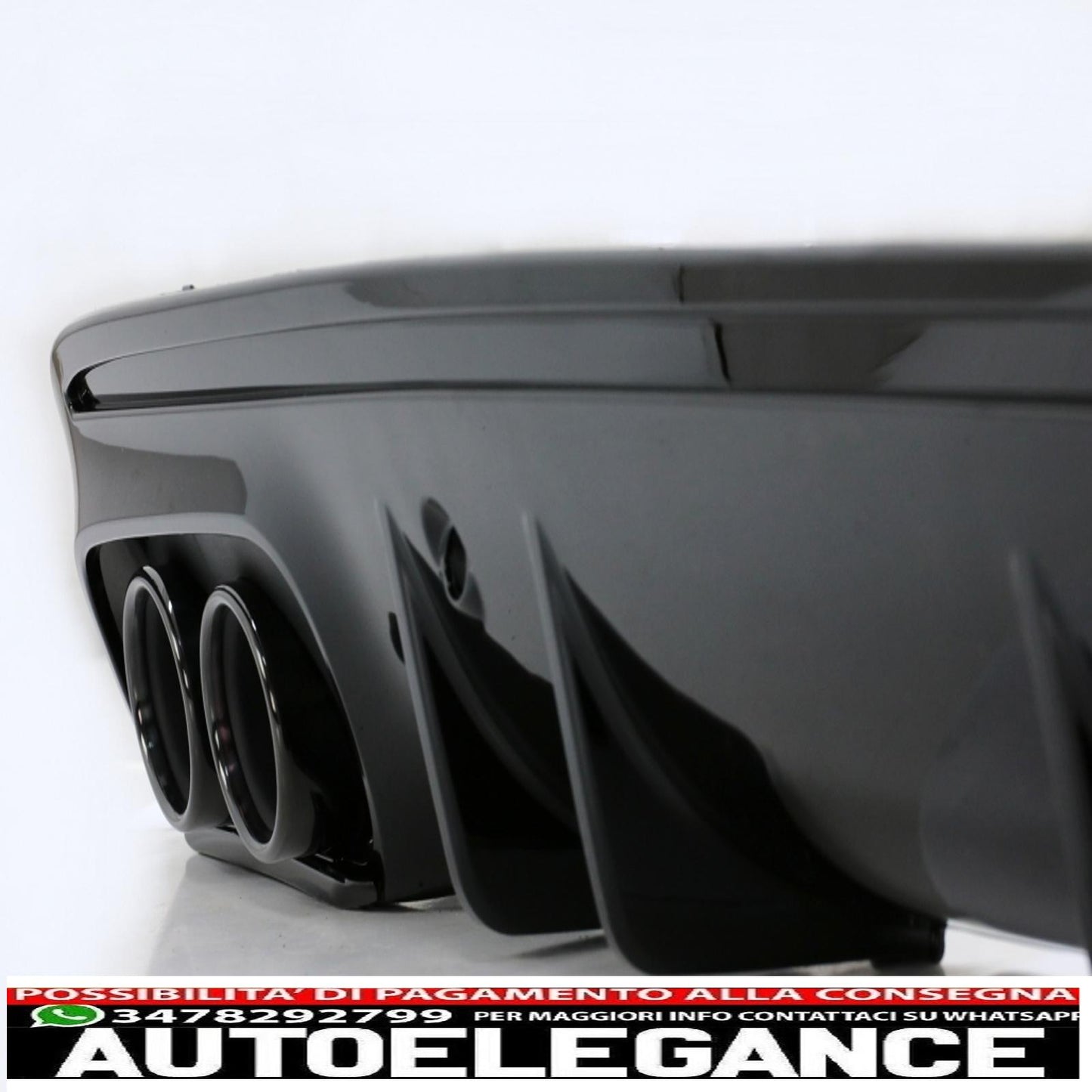 diffusore paraurti posteriore con terminali di scarico adatti per mercedes classe c w205 (2014-2020) e spoiler bagagliaio nero pianoforte
