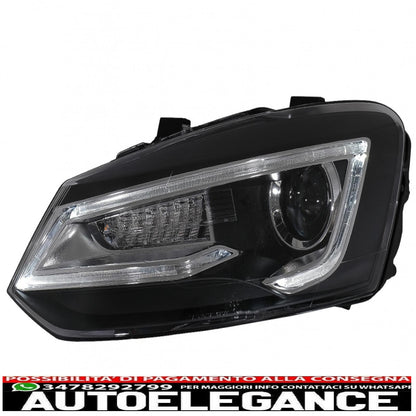 headlights suitable for vw polo mk5 6r 6c 61 (2011-2017) led light bar Devil Eye Look RHD