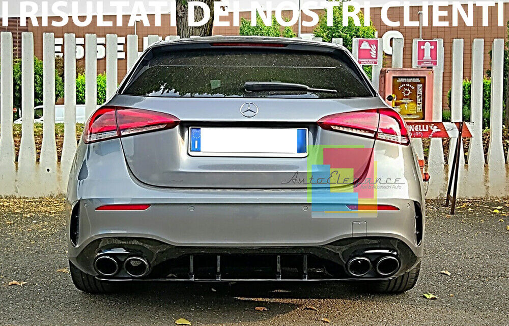 DIFFUSORE ADATTO PER MERCEDES CLASSE A W177 AMG + TERMINALI NERI A45S