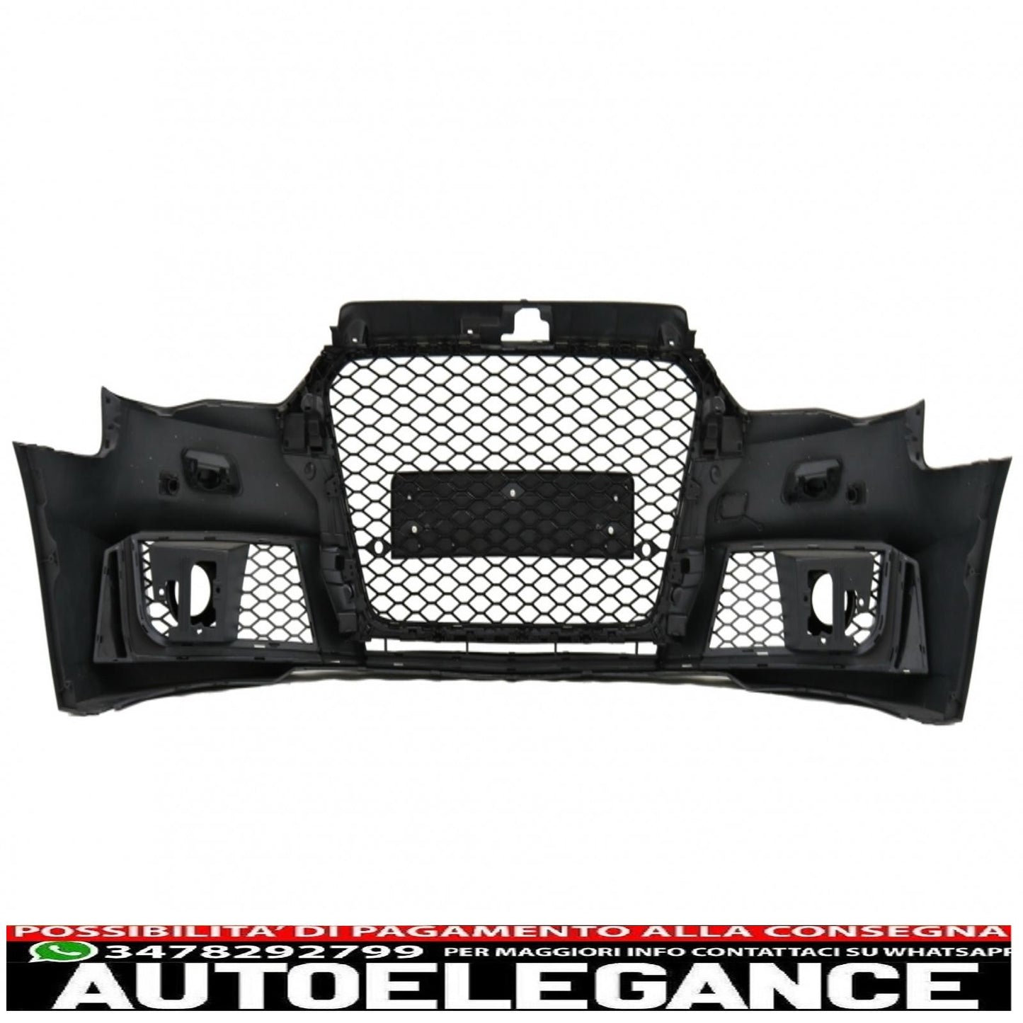 front bumper suitable for audi a3 8v (2012-2015) hatchback sportback rs3 design black gloss 