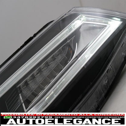 led headlights drl double beam lens suitable for vw jetta mk6 vi (2011-2017) bi-xenon design with right and dynamic turn signals black housing 