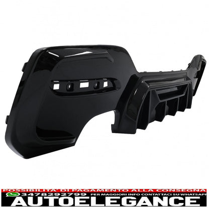 paraurti posteriore spoiler mantovana diffusore doppia doppia uscita adatto per bmw serie 1 f20 f21 lci (2015-2019) pianoforte nero design da competizione