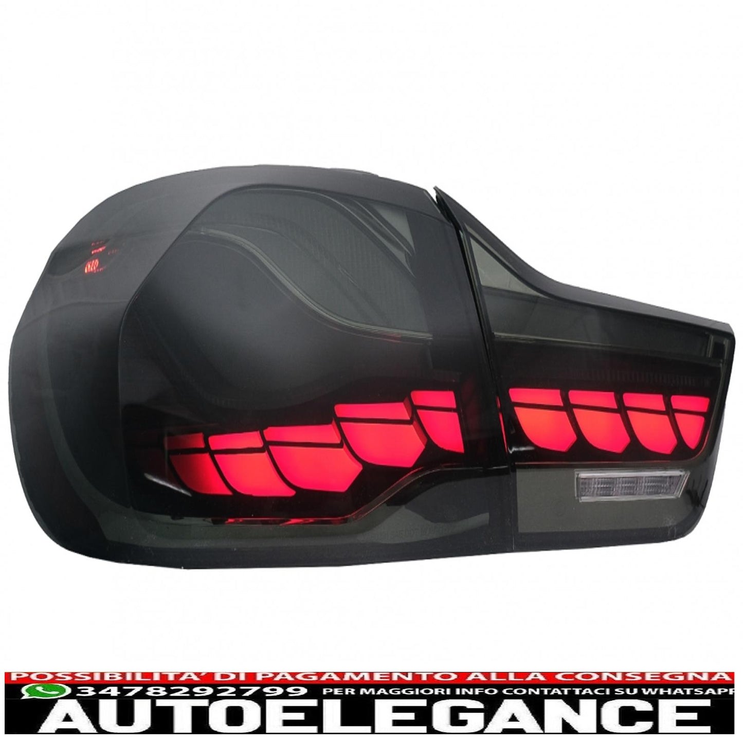 fanali posteriori oled adatti per bmw serie 4 f32 f33 f36 m4 f82 f83 (2013-03.2019) fumo rosso con luce di svolta sequenziale dinamica