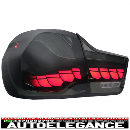 fanali posteriori oled adatti per bmw serie 4 f32 f33 f36 m4 f82 f83 (2013-03.2019) fumo rosso con luce di svolta sequenziale dinamica