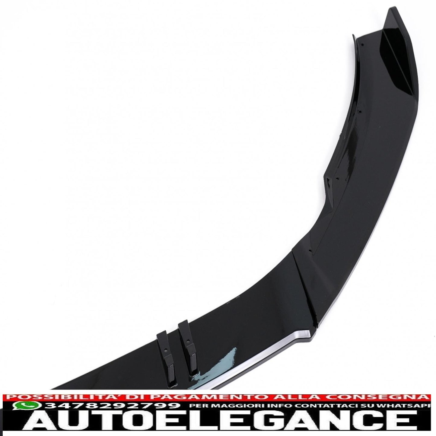 Front bumper lip extension additional spoiler suitable for vw polo aw mk6 (2018-up) piano black