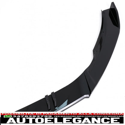 Front bumper lip extension additional spoiler suitable for vw polo aw mk6 (2018-up) piano black