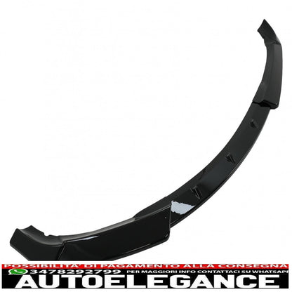 Front bumper additional spoiler suitable for BMW 3 Series E46 Saloon Touring (1998-2004) Standard Piano Black 