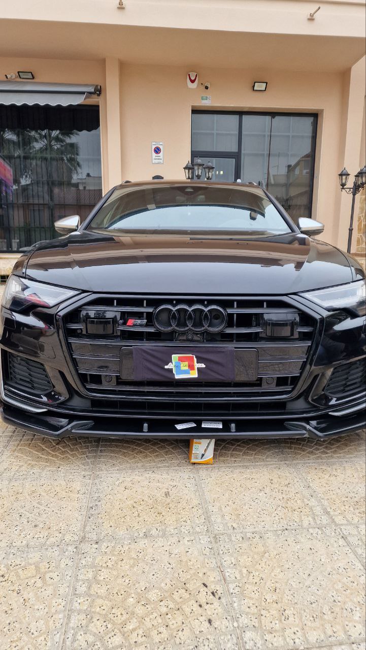 SPLITTER ADATTO PER AUDI A6 4G C8 2018+ NERO LUCIDO V1 LOOK SPORTIVO