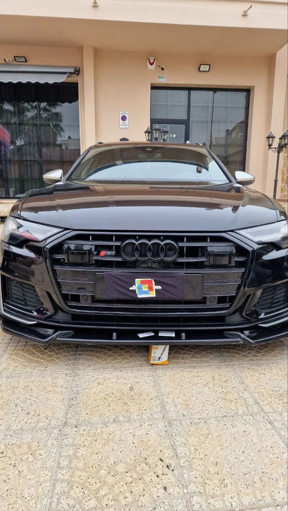 SPLITTER SUITABLE FOR AUDI A6 4G C8 2018+ GLOSSY BLACK V1 SPORTY LOOK 