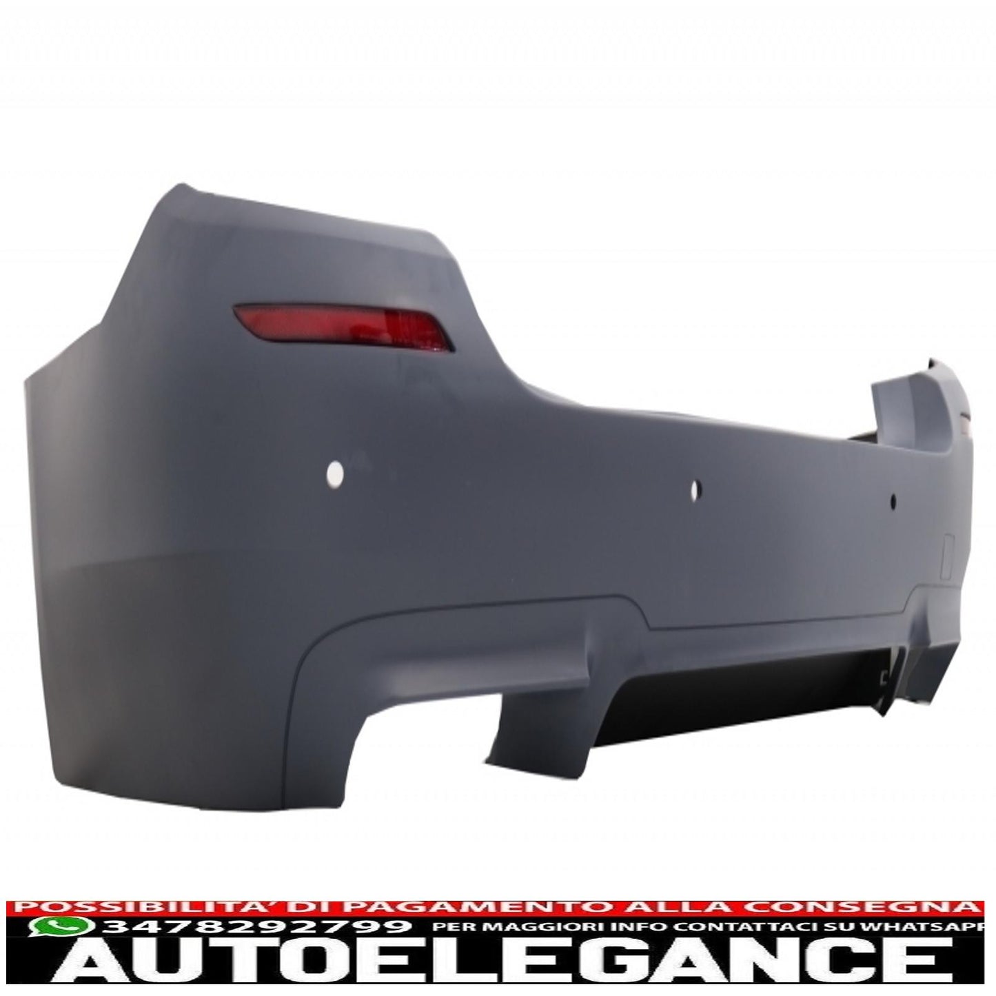 Paraurti posteriore adatto per BMW Serie 5 F10 (2011-2017) con minigonne laterali e doppi terminali di scarico in fibra di carbonio design M5