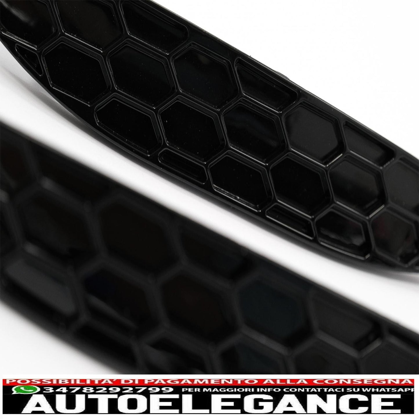 Copertura catarifrangente paraurti posteriore a nido d'ape adatta per vw golf 7 hatchback 5g (2013-2017) paraurti r / r-line AUTOELEGANCERICAMBI