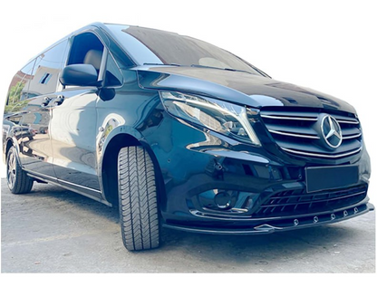 SPLITTER ADATTO PER MERCEDES VITO W447 STANDARD 2014+ LOOK NERO LUCIDO V3