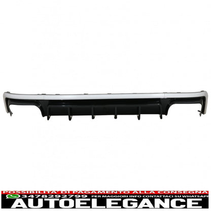 Diffusore a mantovana per paraurti posteriore con terminali di scarico adatto per audi a6 c8 4k avant berlina (2018-up) s6 design argento