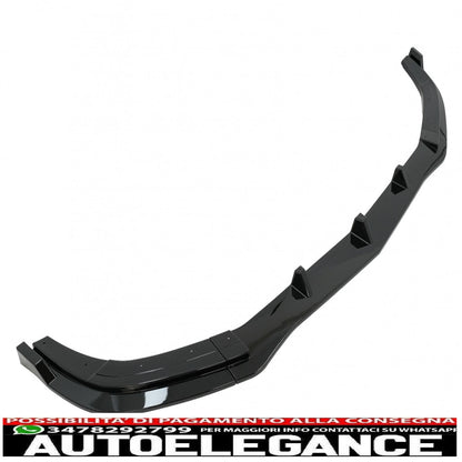 Estensione del labbro dello spoiler del paraurti anteriore adatta per mercedes classe e w212 s212 facelift sport line (2013-2016) nero pianoforte