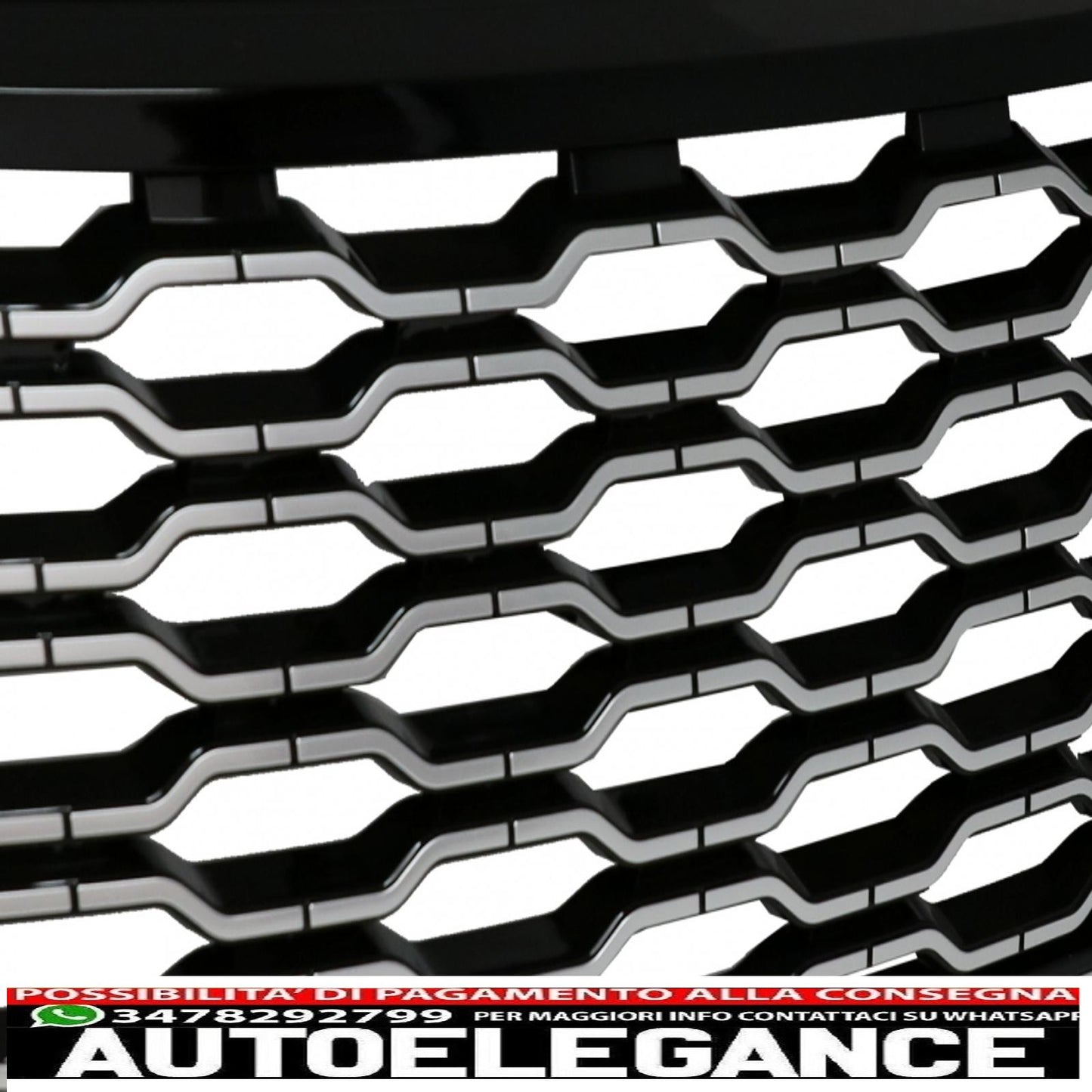 center grille suitable for range rover vogue l405 (2013-2017) autobiography design conversion to 2018 edition black and chrome look
