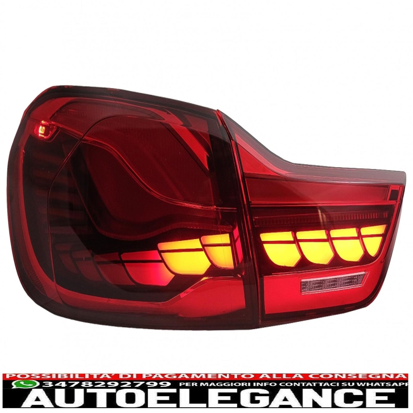 fanali posteriori oled adatti per bmw serie 4 f32 f33 f36 m4 f82 f83 (2013-03.2019) rosso trasparente con luce di svolta sequenziale dinamica