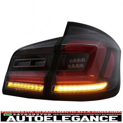 Full LED bar rear lights suitable for BMW 5 Series F10 (2011-2017) Dynamic sequential direction indicators black line