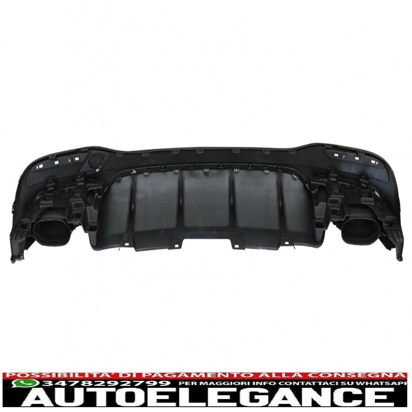 diffusore posteriore con terminali di scarico adatto per mercedes gle w166 suv sport line (2015-2018) pacchetto notturno