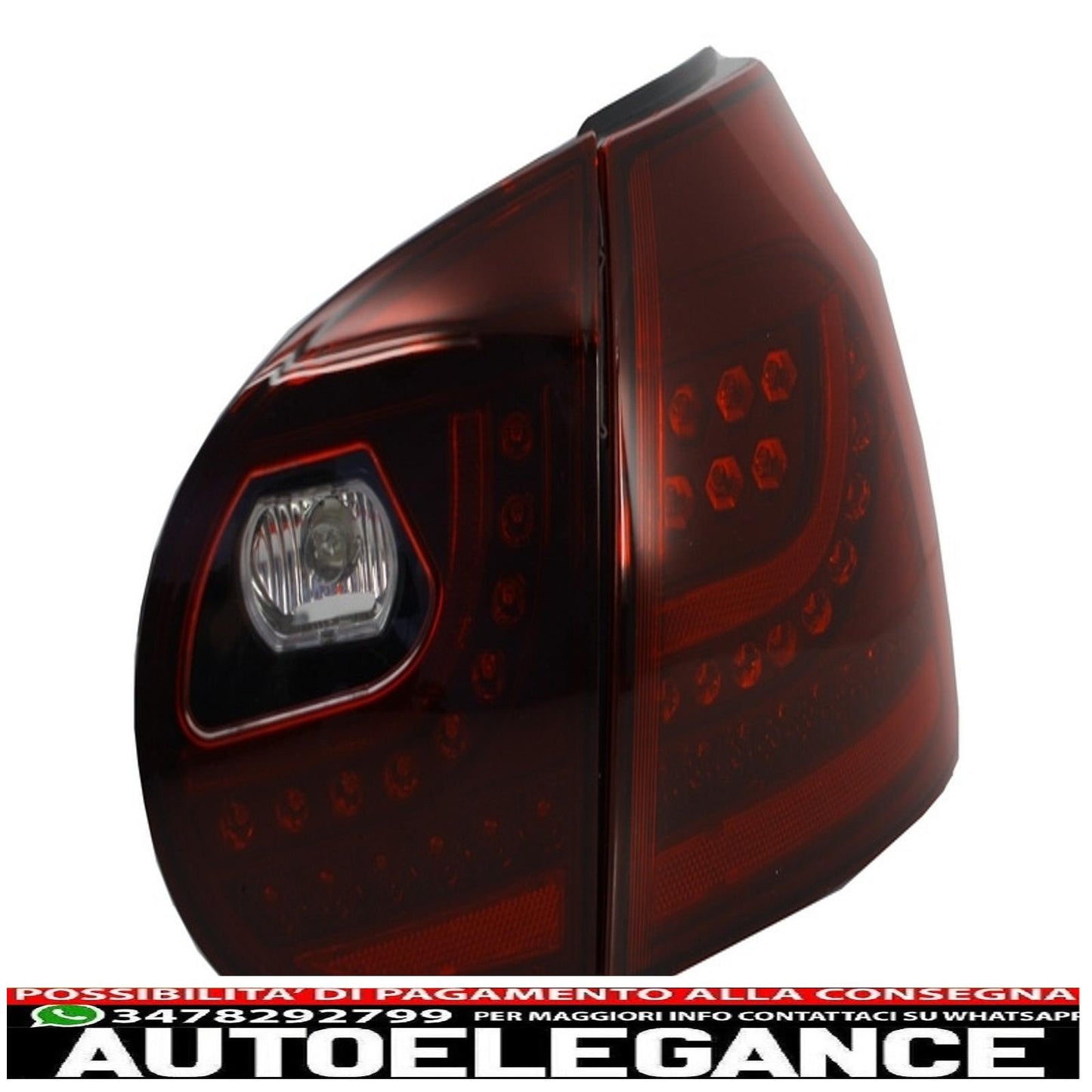 led rear lights suitable for vw golf v 5 (2004-2009) left hand drive (lhd) cherry red urban style