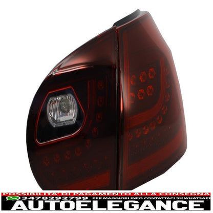 led rear lights suitable for vw golf v 5 (2004-2009) left hand drive (lhd) cherry red urban style