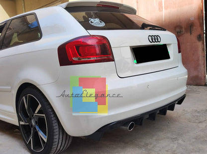 DIFFUSORE POSTERIORE ADATTO PER AUDI A3 S3 8P SPORTBACK 3/5 PORTE 08-12 LOOK RS3