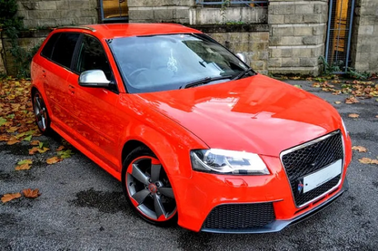 GRIGLIA ADATTA PER AUDI A3 8P 2008-2012 BORDO CROMATO LOOK RS3 DESIGN SPORTIVO