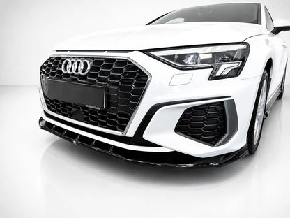 👉Splitter anteriore per Audi S3/A3 S-Line 8Y (2020-2024) ABS nero lucido-👈