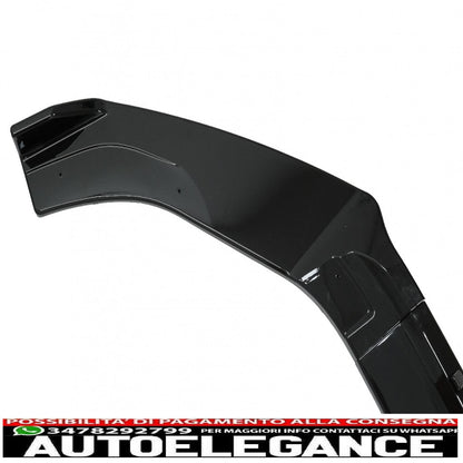 Front bumper lip extension spoiler suitable for vw golf 7.5 facelift (2017-2020) piano black 