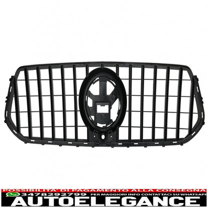 griglia anteriore centrale adatta per mercedes gle suv w167 v167 gle coupe c167 pacchetto sportivo (2019-up) gtr panamericana design nero lucido e cromato