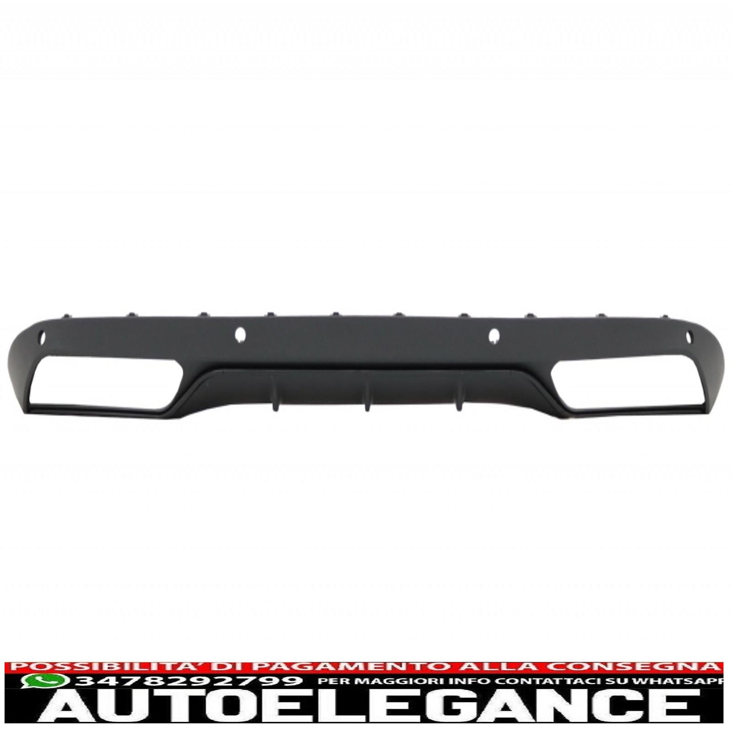 diffusore paraurti posteriore con terminali di scarico adatto per mercedes classe c w205 s205 (2014-2018) c63 look shadow nero e cromato per paraurti standard