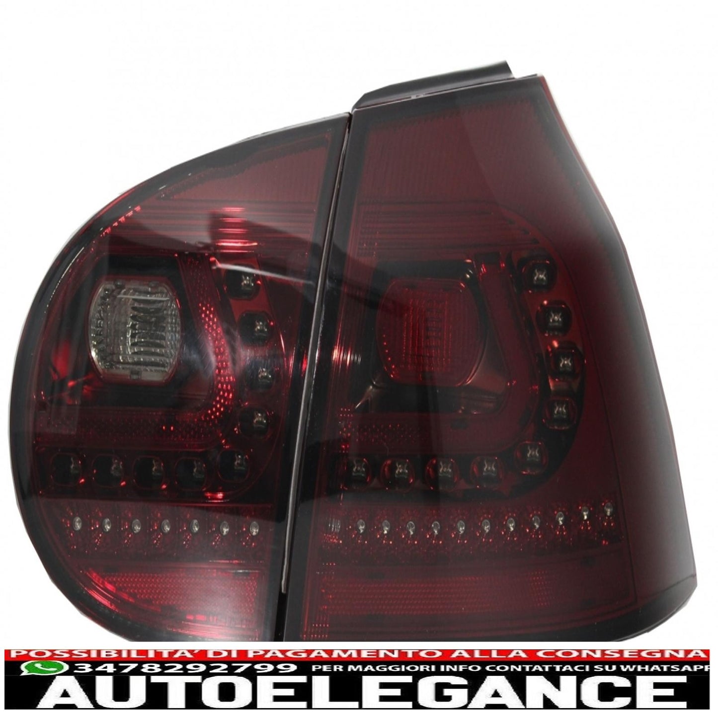 litec led rear lights suitable for vw golf 5 v (2004-2009) red/smoke with dynamic sequential turning light