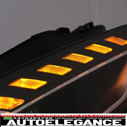 full led headlights suitable for audi a4 b8.5 facelift (2012-2015) dynamic sequential cornering lights black design a4 b9.5