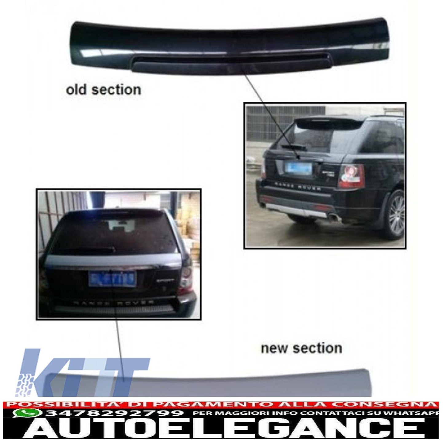 Titanium Silver Rear Boot Lid Conversion Kit Suitable for Land Range Rover Sport L320 (2005-2011) 2012 Autobiographical Restyling Style Look 