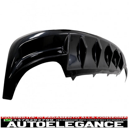 Diffusore d'aria mantovana paraurti posteriore adatto per skoda octavia iii 5e berlina station wagon (2013-2019) nero pianoforte