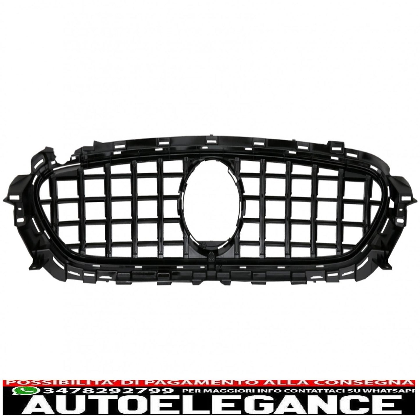 center grille suitable for mercedes e class facelift w213 s213 c238 a238 sport line (2020-up) gt-r design panamericana black