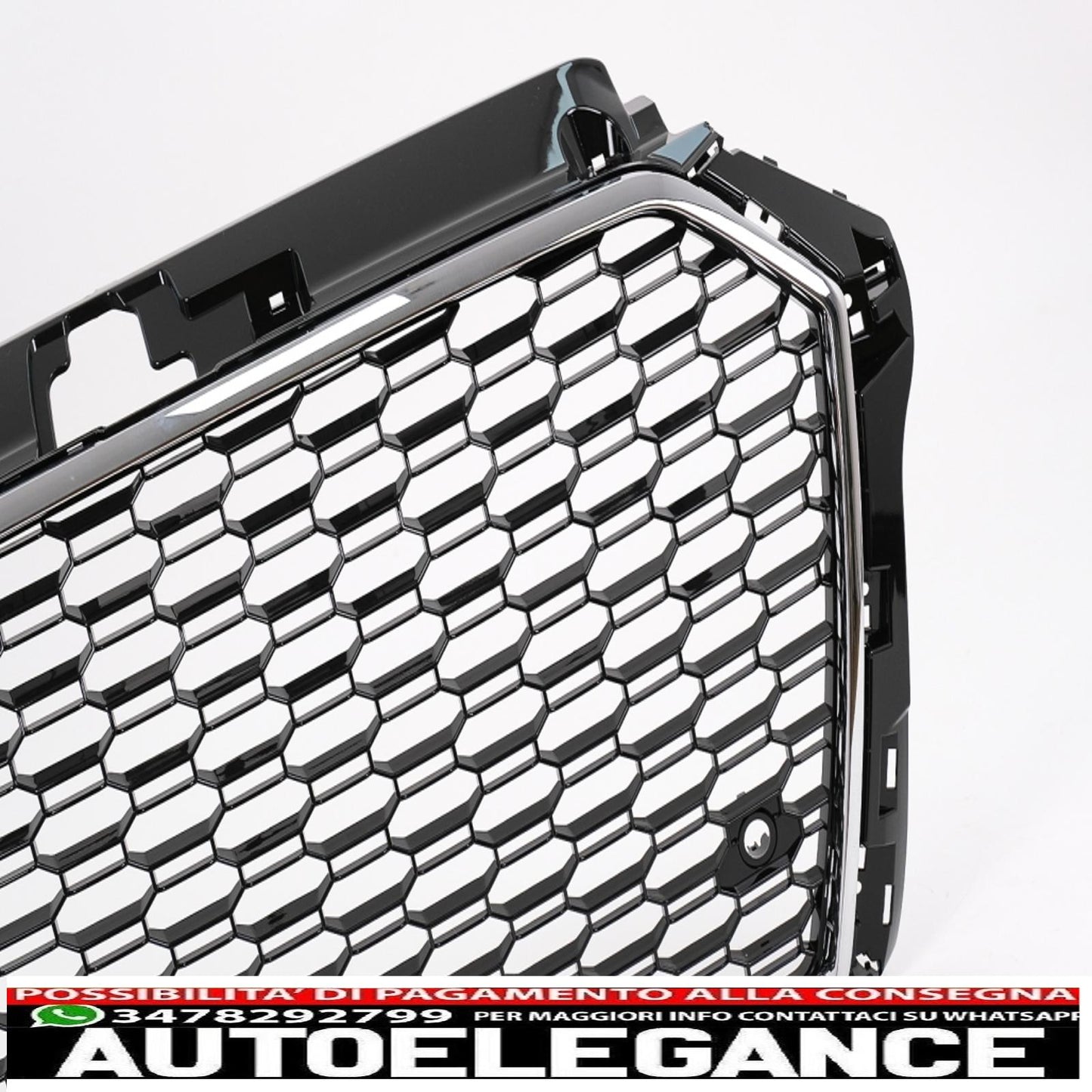 griglia anteriore adatta per audi a3 8v facelift (2017-2019) design rs3 nera cromata
