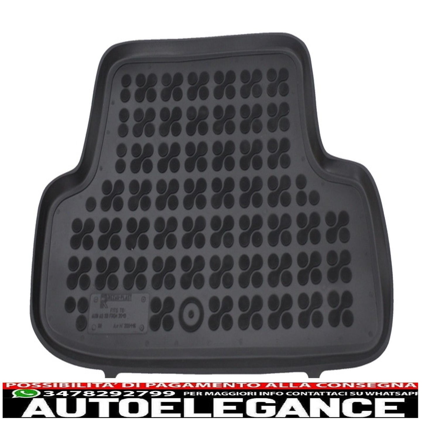 Black rubber mat suitable for audi a3 8v hatchback (2012-2020)