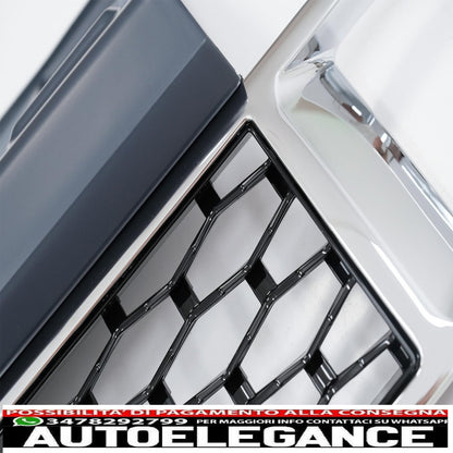 Griglia inferiore paraurti anteriore con coperture fendinebbia adatta per Land Range Rover Vogue III L322 (2010-2012) design autobiografia cromata