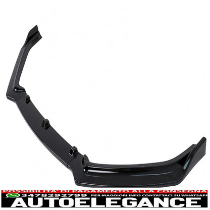 Front Bumper Lip Extension Spoiler Suitable For VW Polo 6R 6C Facelift (2009-2017) Piano Black 