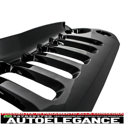 Piano Black Grille with Cree Angel Eye LED Headlights and Turn Signals Fit for Jeep Wrangler Rubicon JK 2007-2017