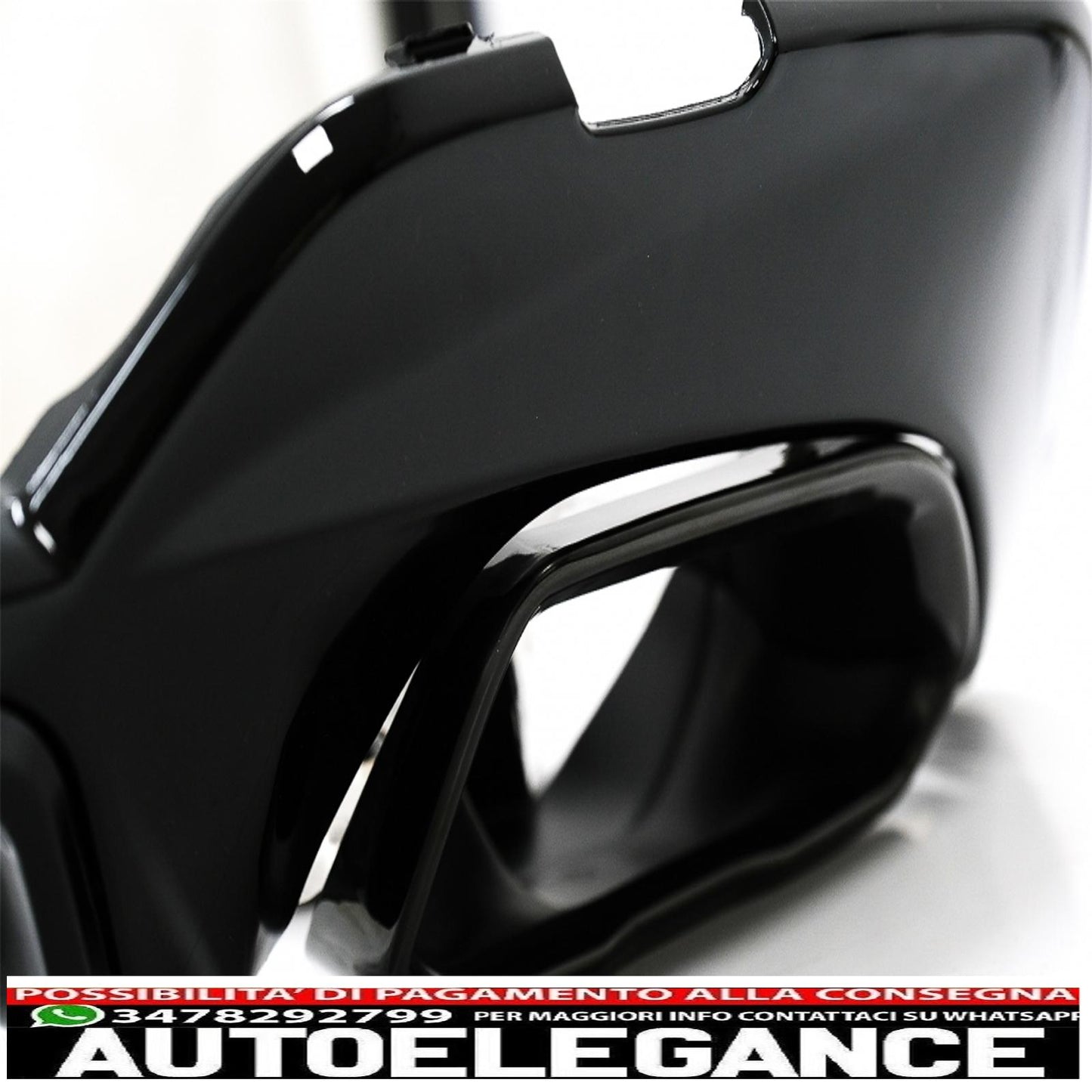 Diffusore mantovana per paraurti posteriore con terminali di scarico adatto per BMW Serie 3 G20 G28 Berlina G21 Touring (2018-up) M340i M Look Nero