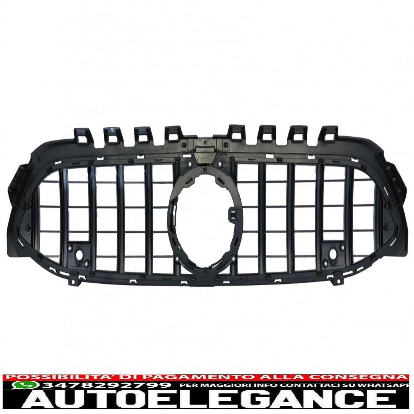 central grille suitable for mercedes a-class w177 hatchback v177 sedan (04.2018-up) gt-r design panamericana black chrome