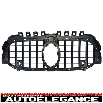 central grille suitable for mercedes a-class w177 hatchback v177 sedan (04.2018-up) gt-r design panamericana black chrome