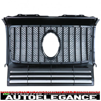 front grille suitable for mercedes g class w463 (1990-2014) new g63 gt-r design panamericana piano black