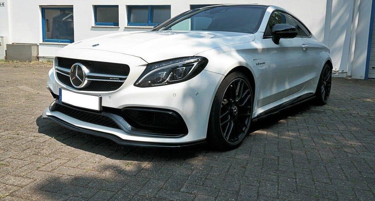 SPLITTER ADATTO PER MERCEDES CLASSE C W205 C205 2015-2018 LOOK C63 NERO LUCIDO